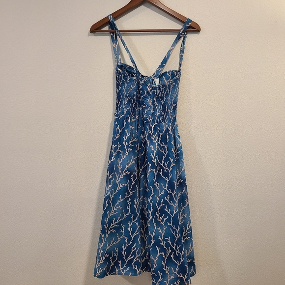 Anthro HD in Paris Acropora Blue Coral Fit & Flare Dress - Picture 5 of 7